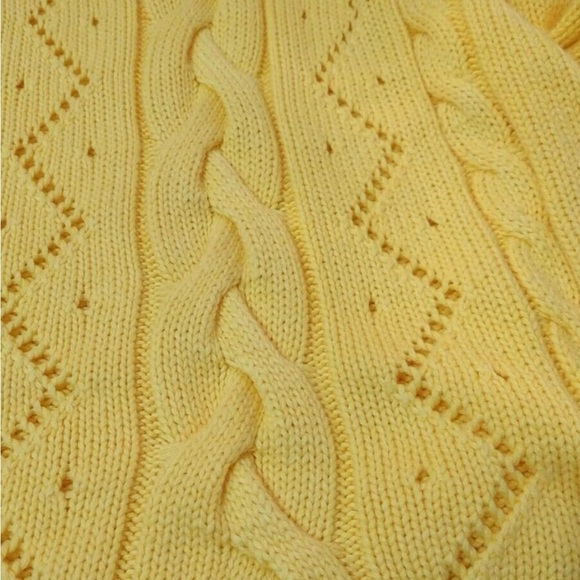 Talbots Vibrant Yellow Cable Knit Sweater - Picture 4 of 5